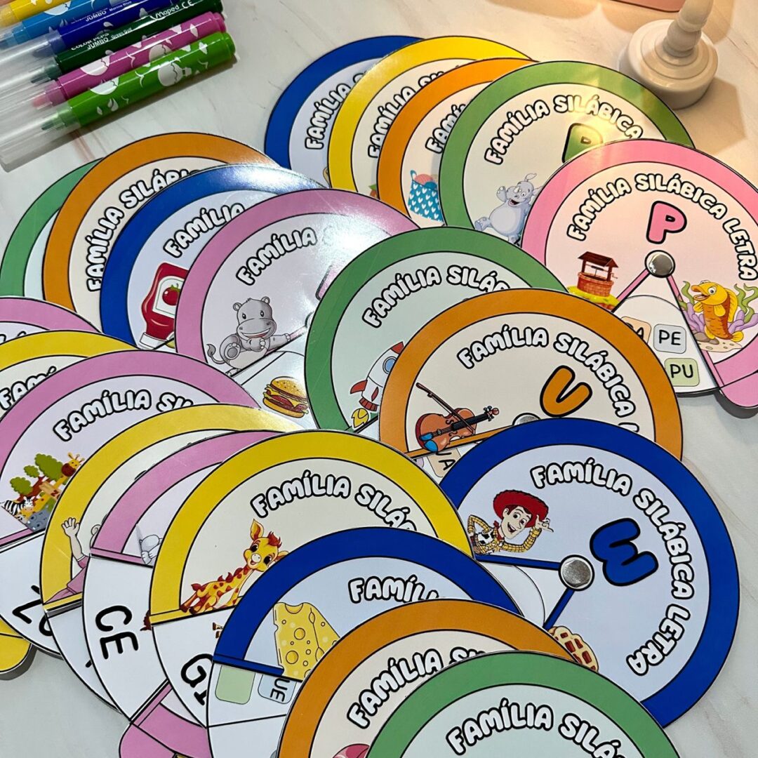 Roleta das Famílias Silábicas Simples – Atividade de Alfabetização (PDF para Imprimir