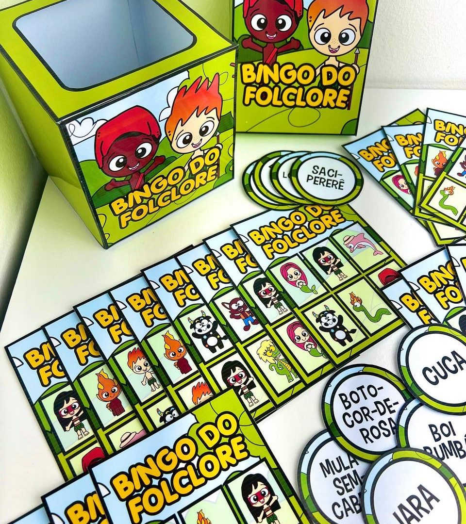 Bingo Folclórico – Jogo Educativo com Personagens do Folclore Brasileiro (PDF para Imprimir)