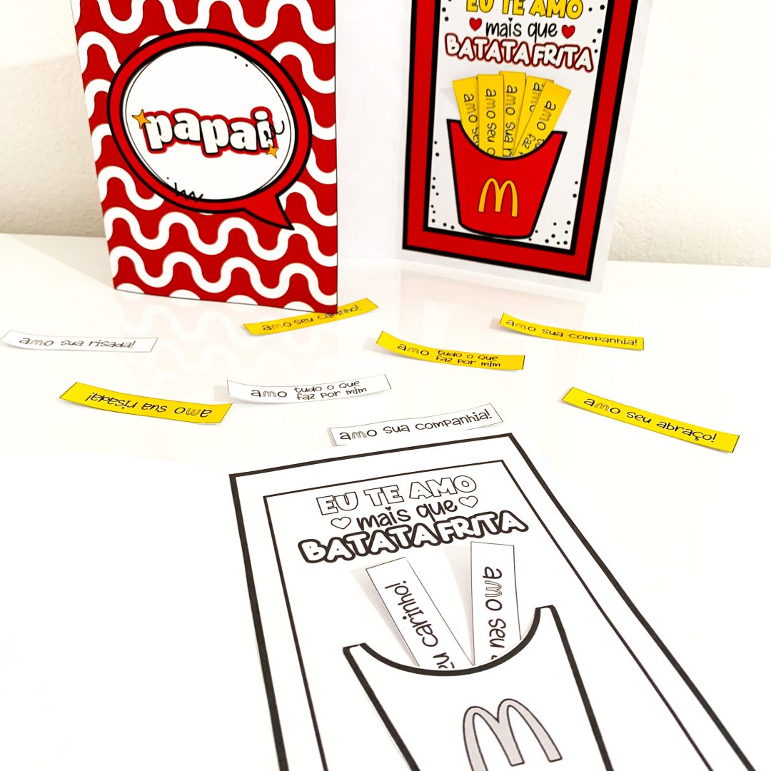 Cartão Dia dos Pais tema Batata Frita.