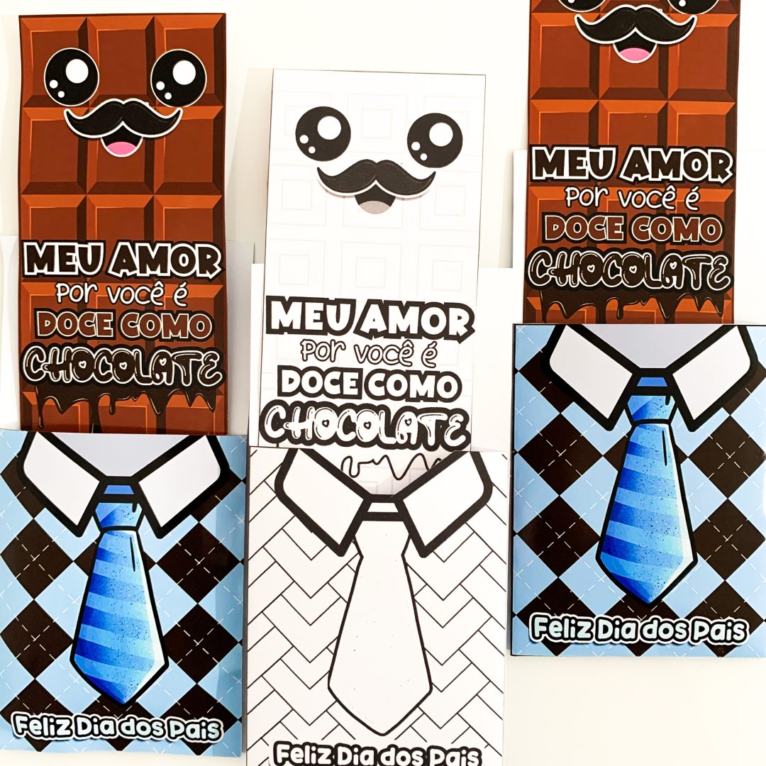 Cartão Dia dos Pais tema Chocolate.