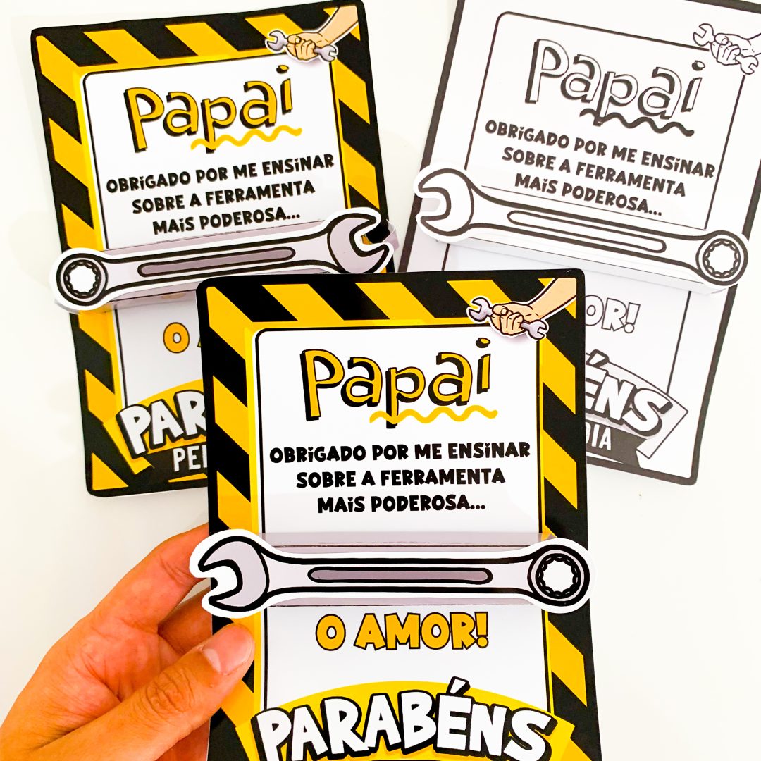 Cartão Dia dos Pais tema Ferramentas