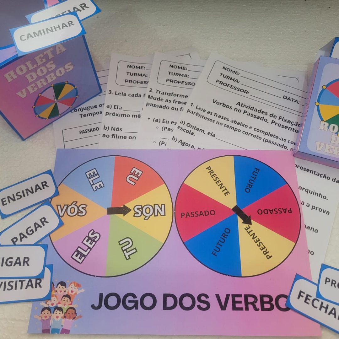 Roleta dos Verbos – Jogo Educativo de Conjugação Verbal (PDF para Imprimir)
