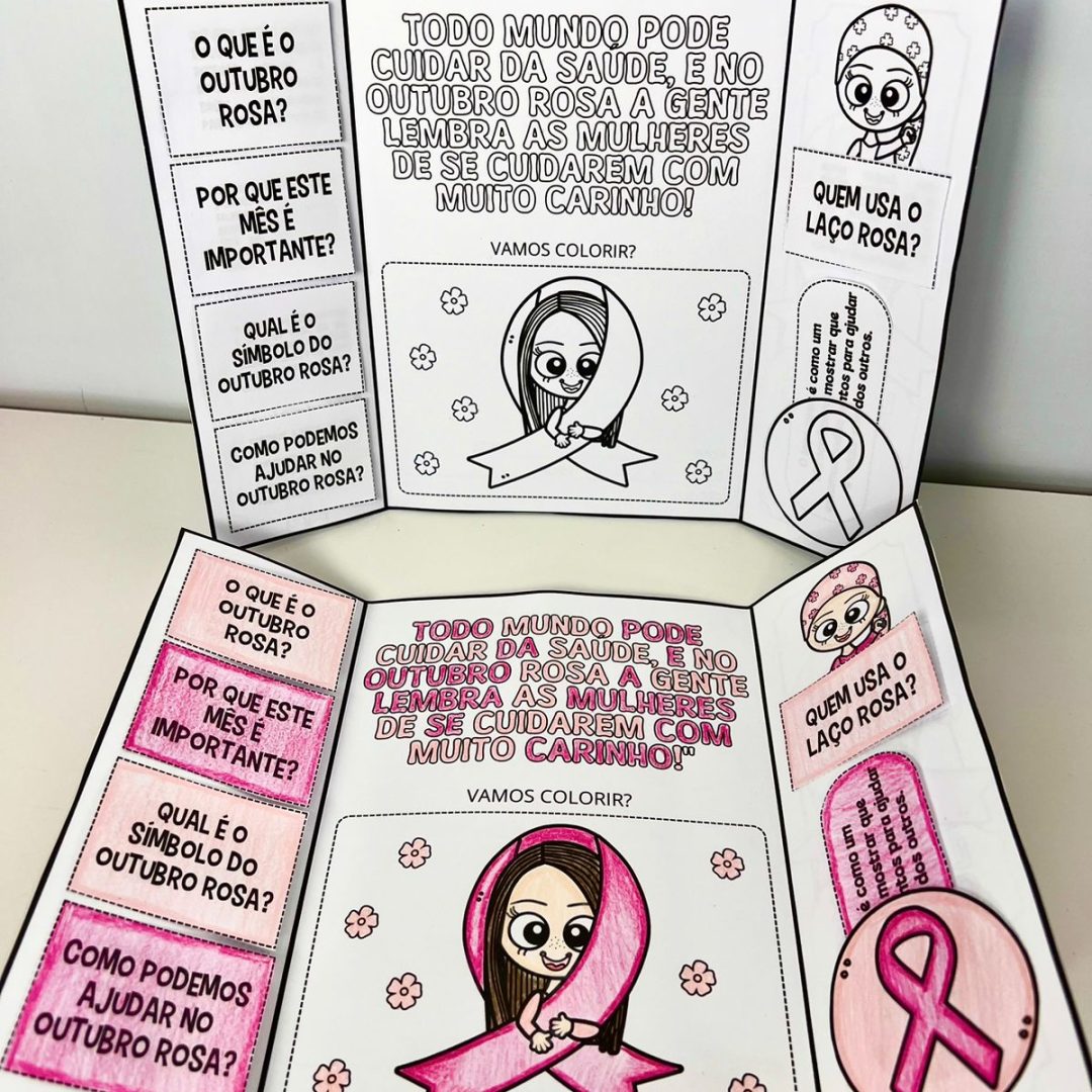 🎀 Lapbook Interativo - Outubro Rosa 🎀