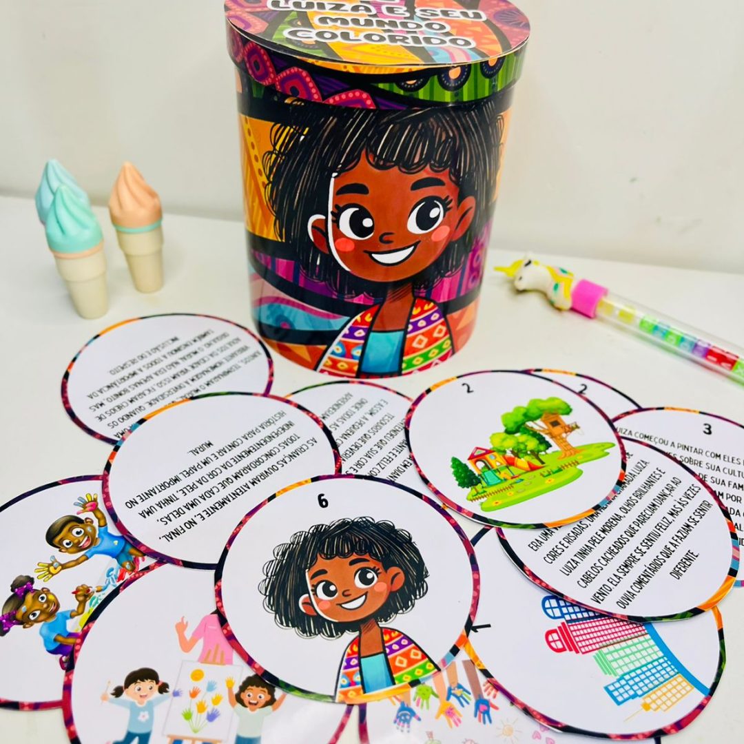 História na Lata: A Jornada de Luiza e seu Mundo Colorido