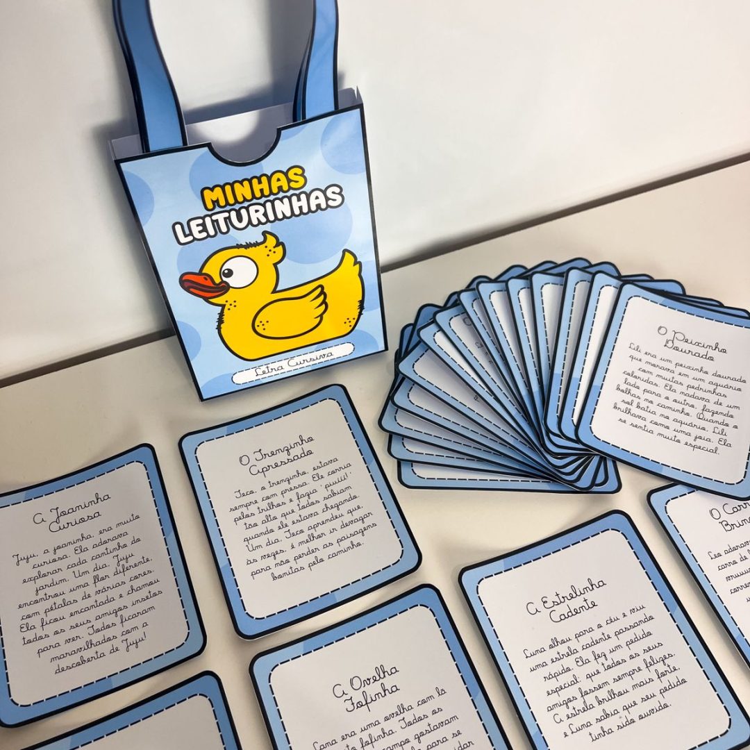 Fichinhas de Leitura em Letra Cursiva ✍️