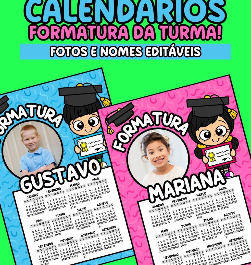 Calendários Formatura da Turma 🎓