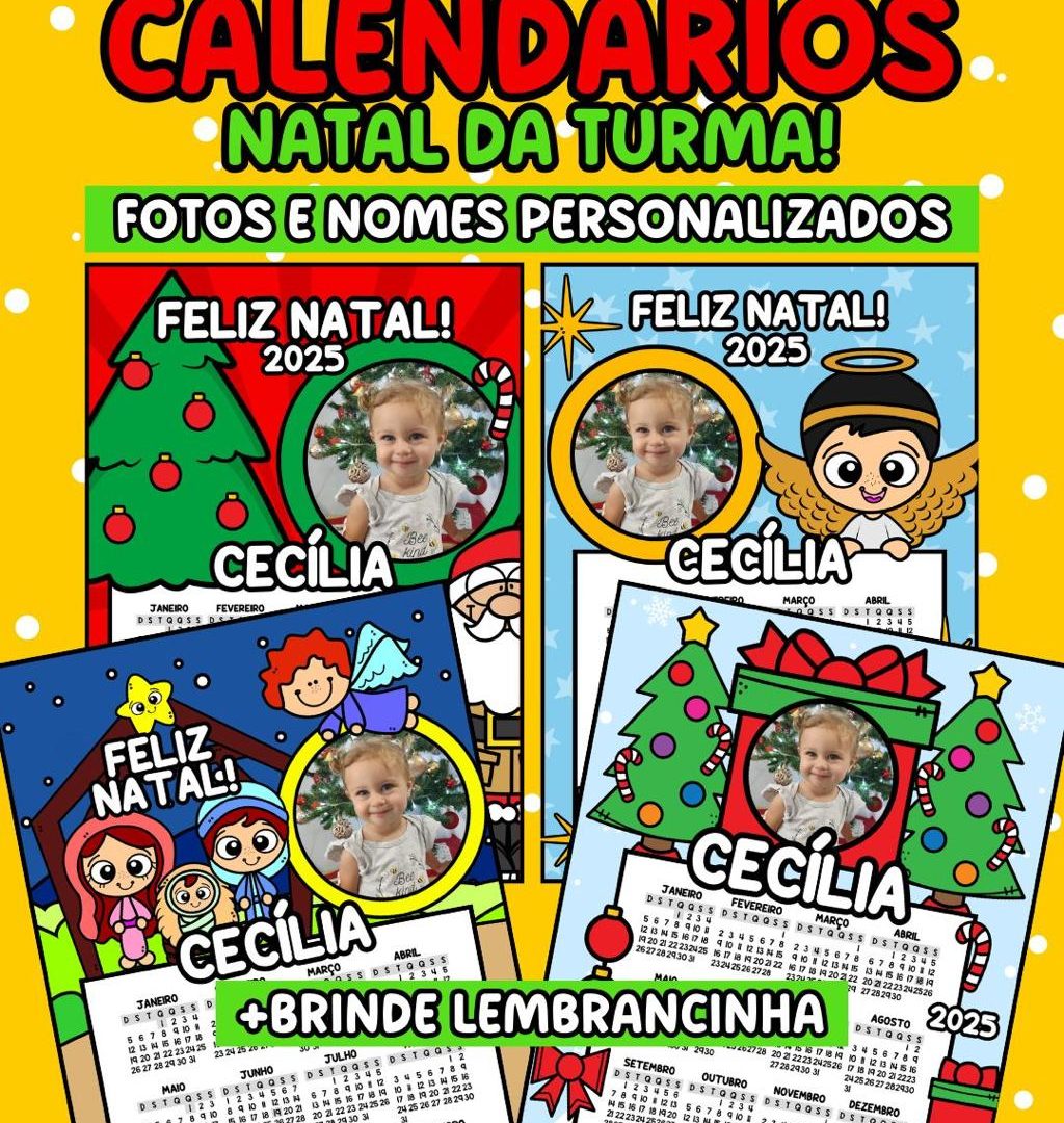 🎅🏻🎄 Calendários Personalizados de Natal da Turma