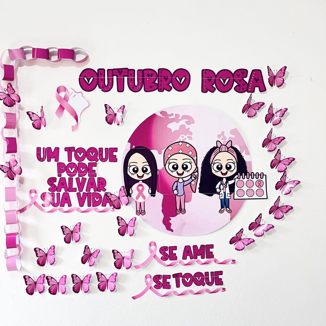 🎀 Painel Outubro Rosa: A Beleza do Cuidado e da Prevenção 🎀