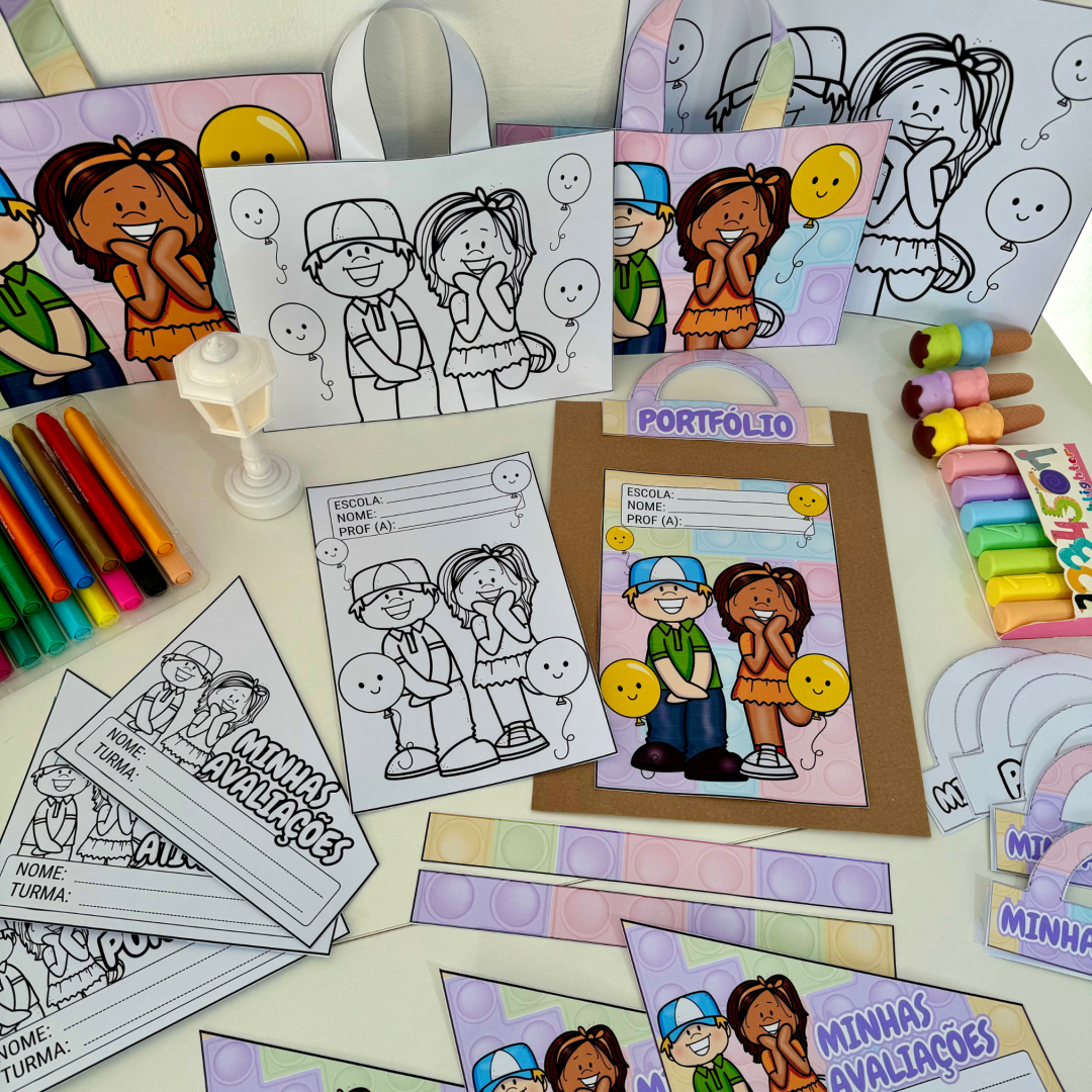 🎉 Kit Capas de Atividades Tema Festa 🎉