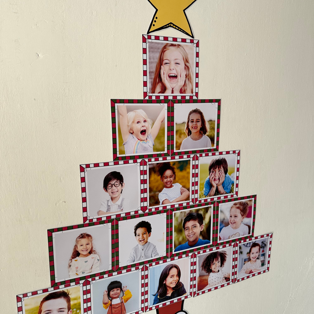 🎄 Mural de Fotos em Formato de Árvore de Natal 📸
