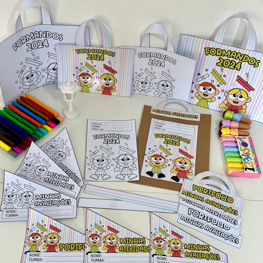 🎓 Kit Capas de Atividades Tema Formatura: Celebre com Elegância!