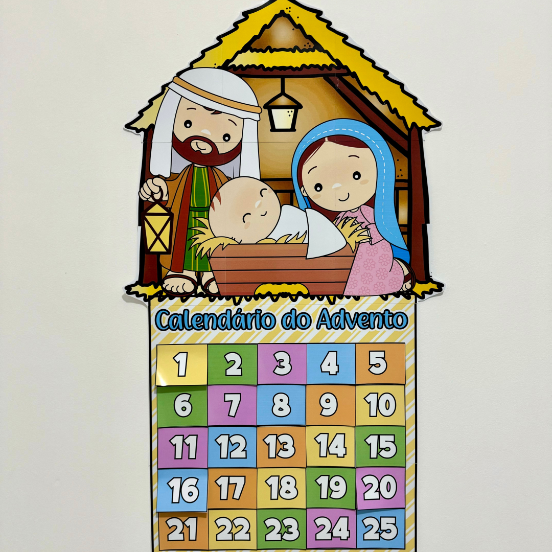 ✨ Cartaz Calendário do Advento com Presépio