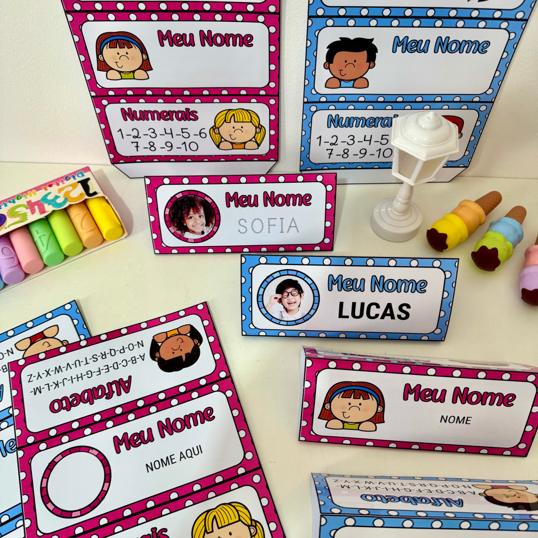🏷️ Crachá de Mesa Editável – Personalização e aprendizado em um só material!