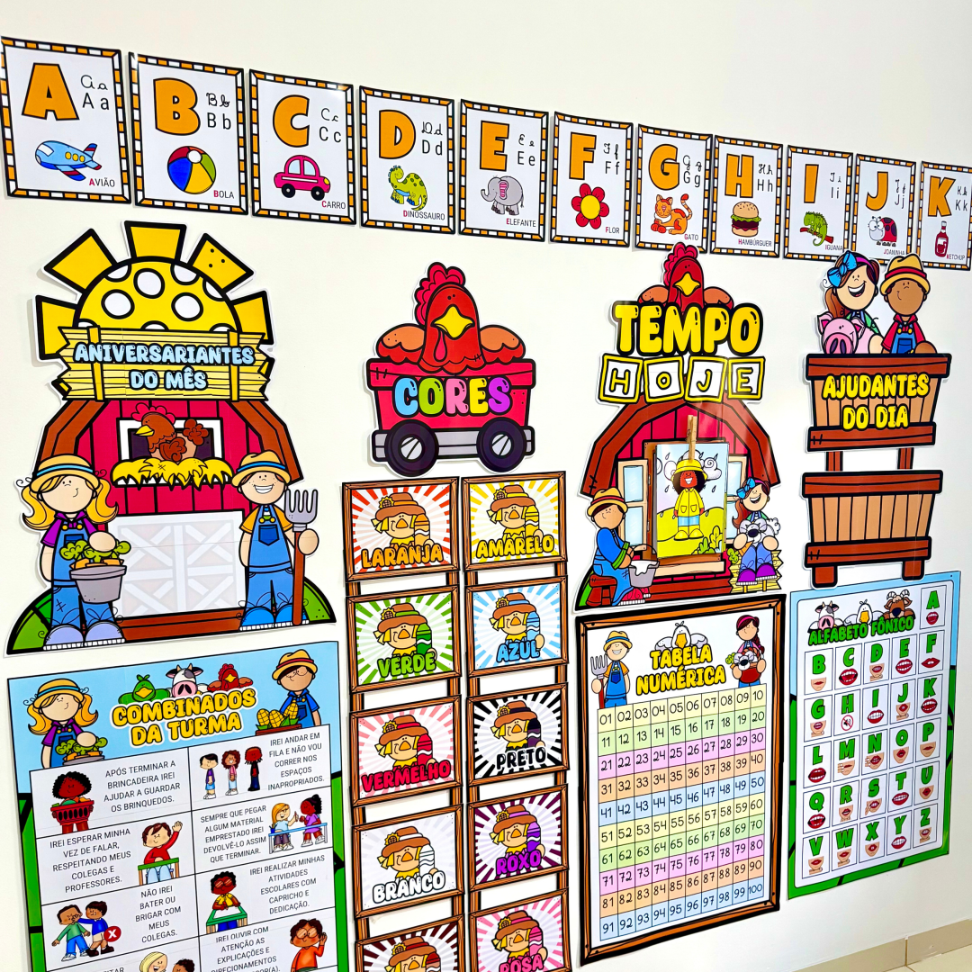 Kit Completo Fazendinha para Personalizar sua Sala de Aula 🐥