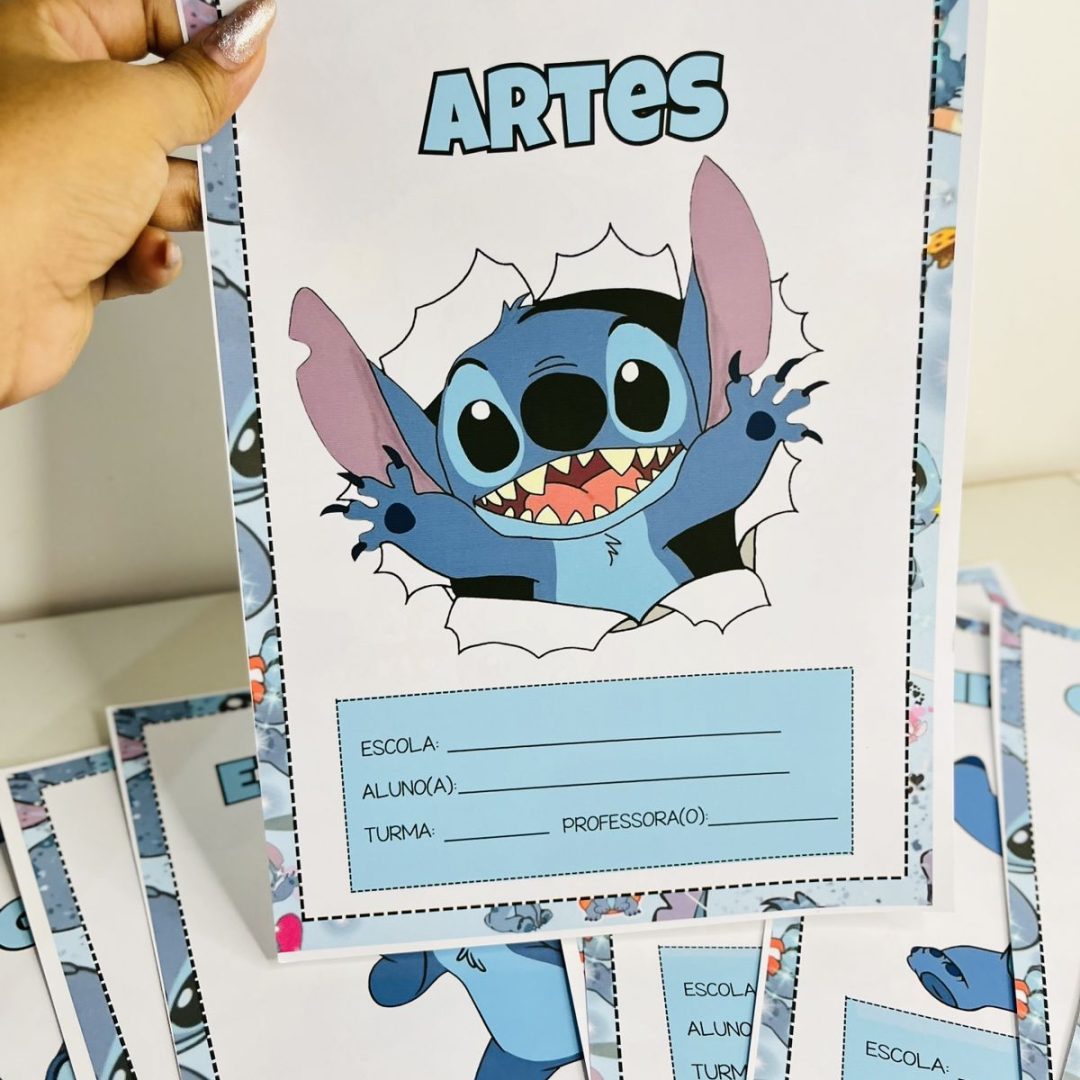💙✨ Capas para Cadernos – Tema Stitch!