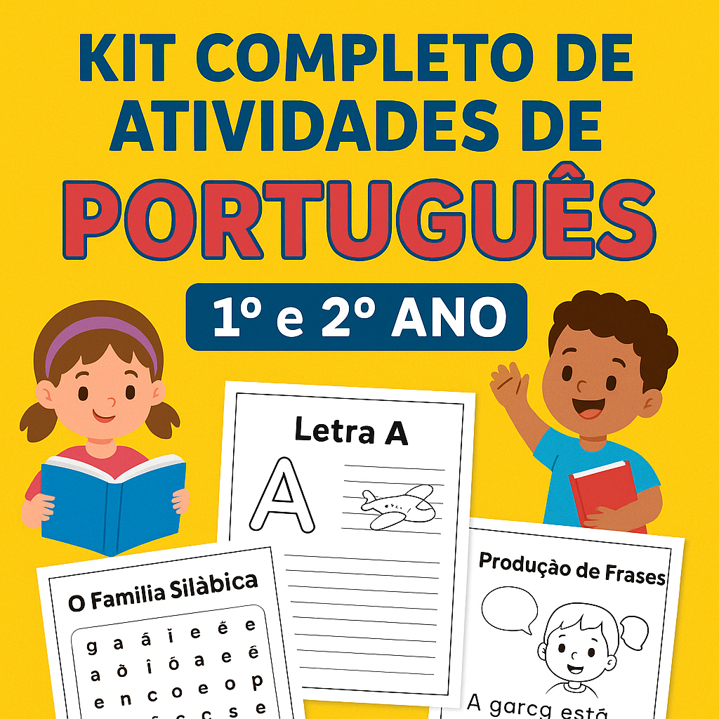Combo de Atividades de Português 1º e 2º Ano em PDF – Alfabetização Completa