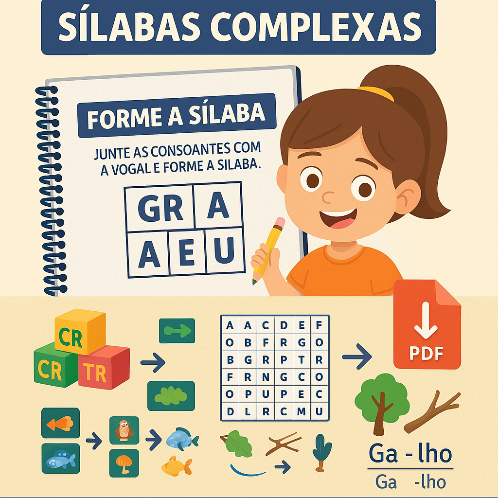 📘 Caderno Interativo: Sílabas Complexas 🧠✏️