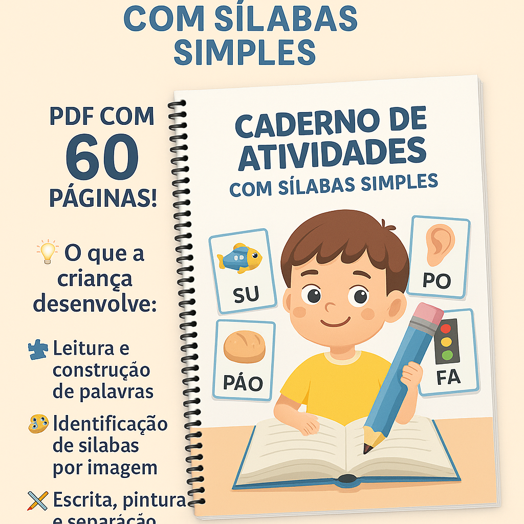 📘 Caderno de Atividades com Sílabas Simples – VOLUME 2! ✏️
