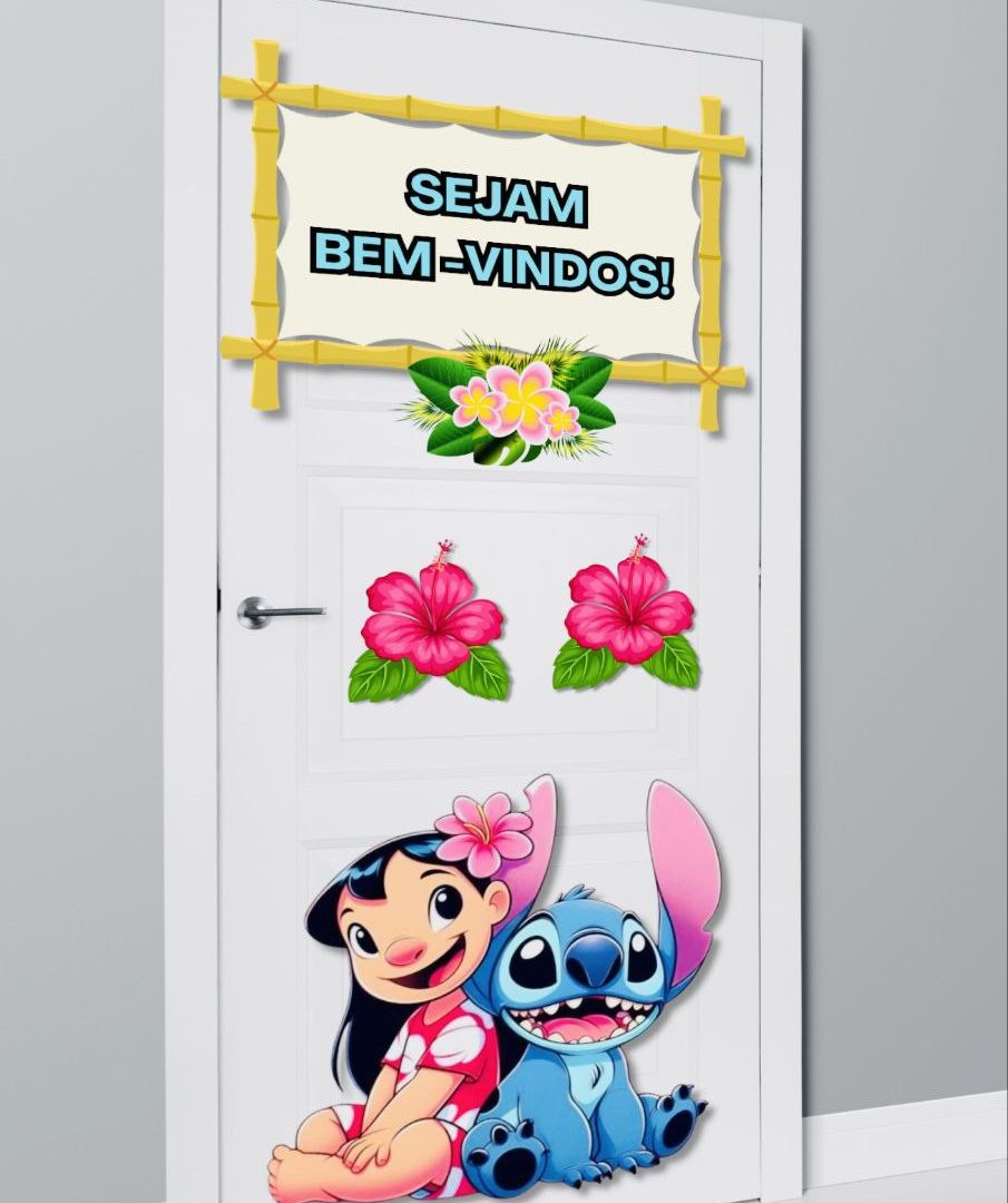 🌟 Painel de Porta Volta às Aulas – Tema Stitch 🌟