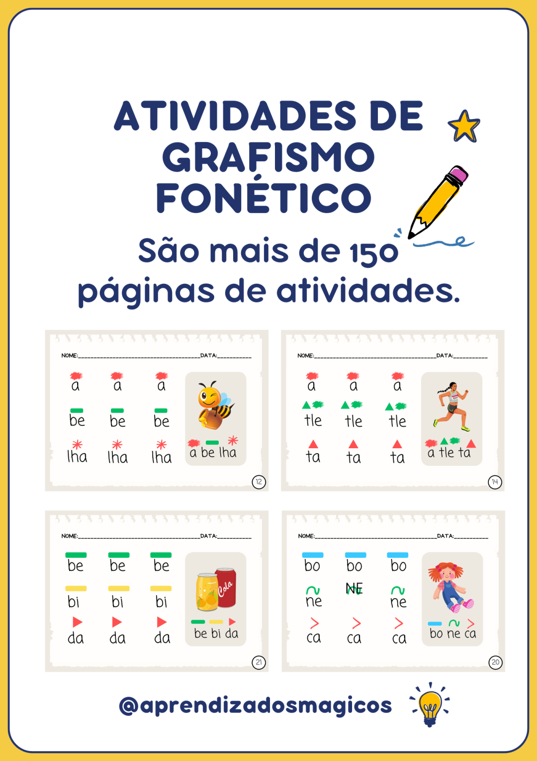 ✨ Grafismo Fonético – Atividades de Consciência Fonológica e Leitura Inicial - Imagem 11