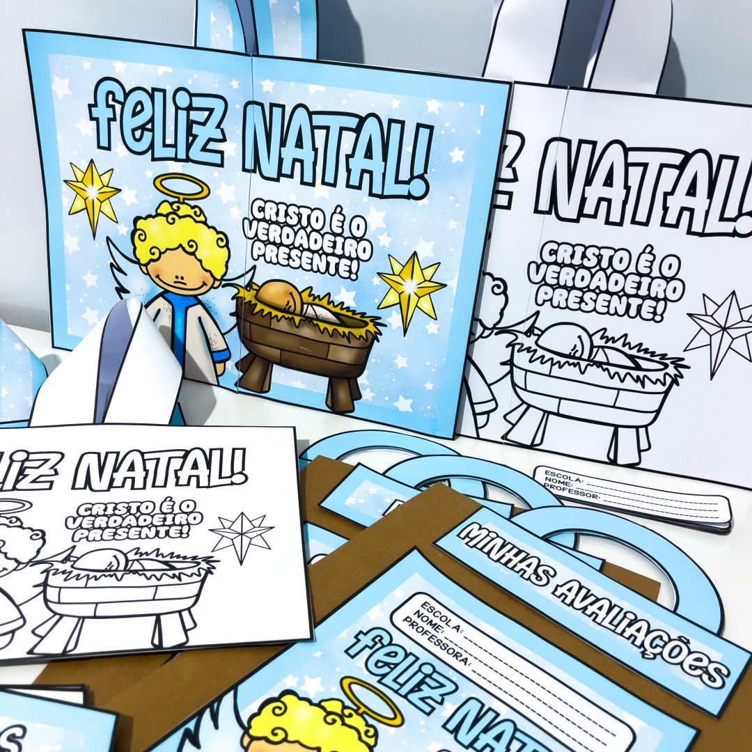 Kit Capas e Sacolas de Natal Cristão – Coloridas e Para Colorir