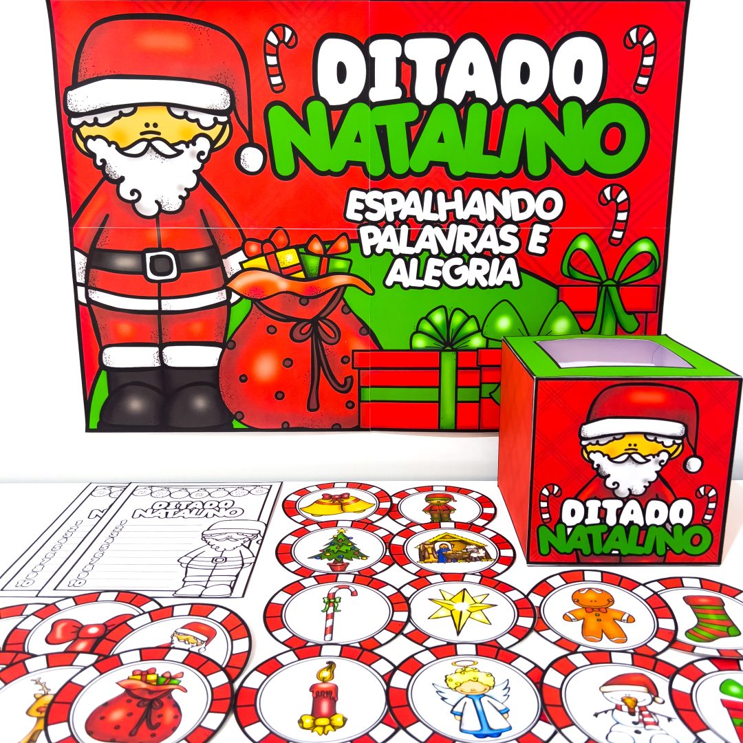Ditado Natalino para Imprimir – Atividade de Escrita com Tema de Natal