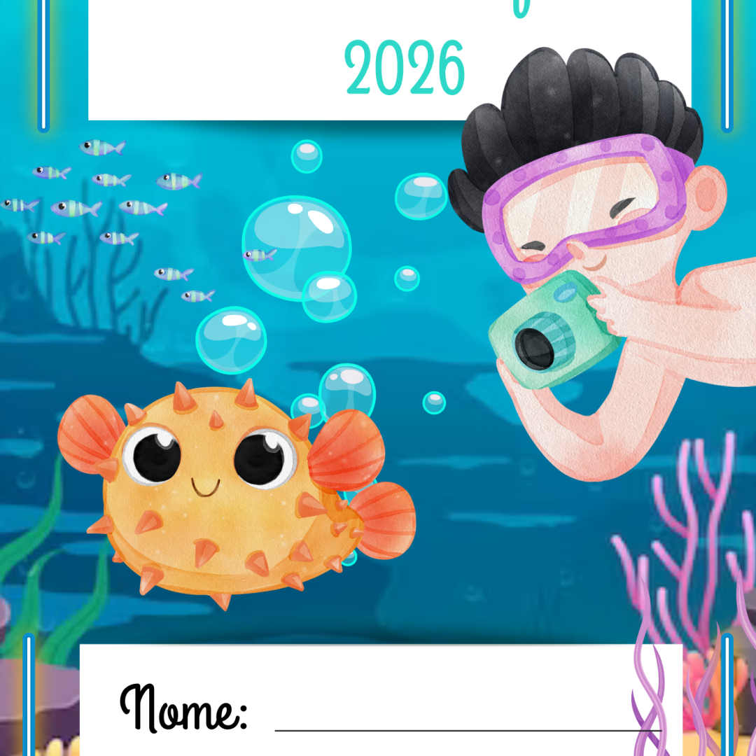 PLANNER DO PROFESSOR 2026 FUNDO DO MAR- ORGANIZAÇÃO ESCOLAR