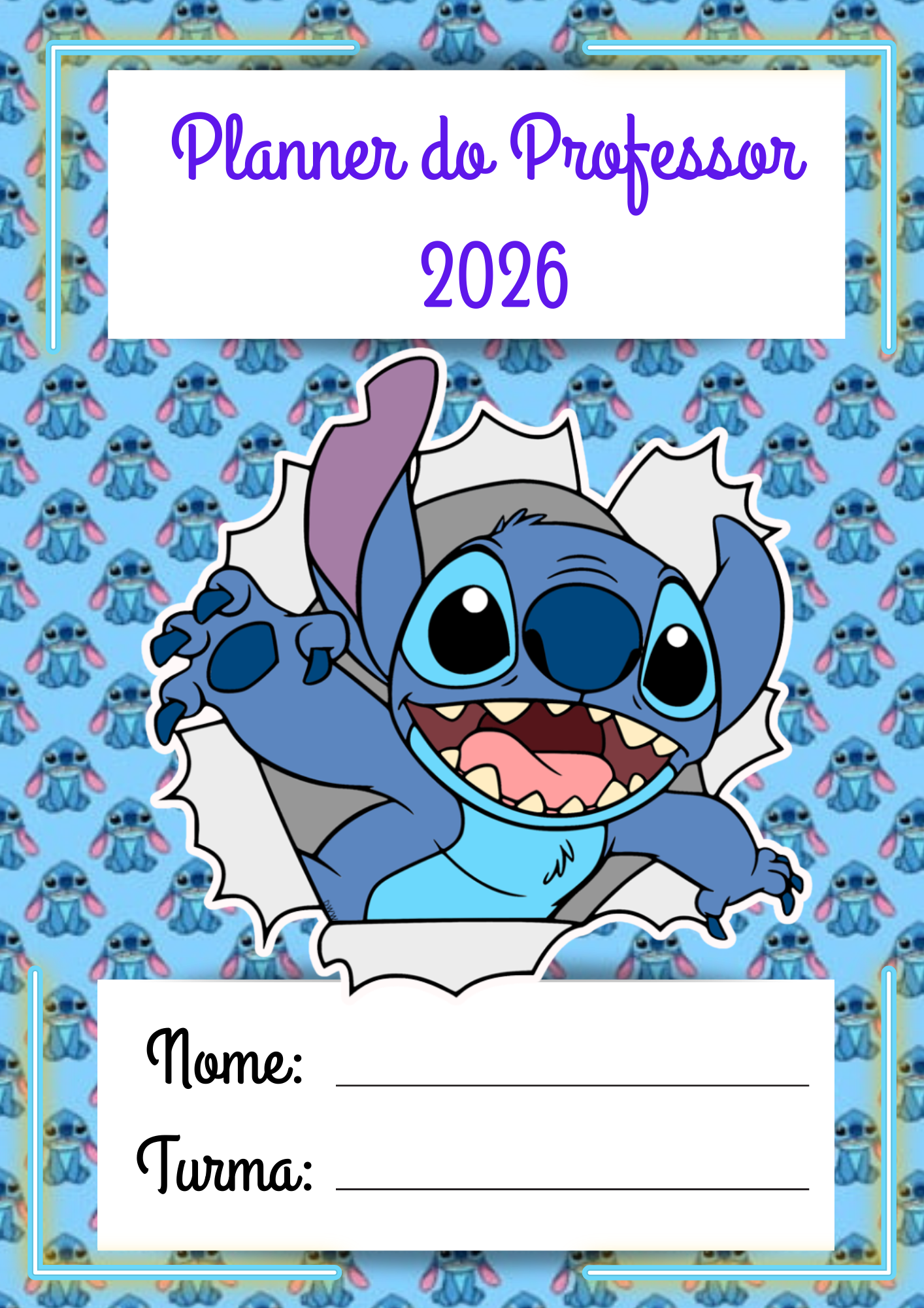 PLANNER DO PROFESSOR 2026 STITCH- ORGANIZAÇÃO