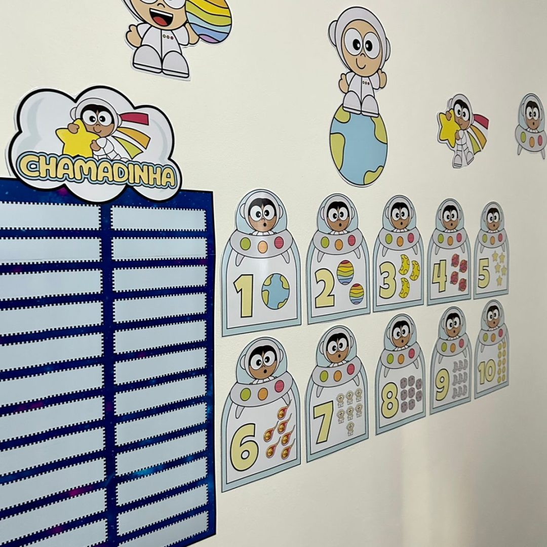 Kit Decoração de Sala de Aula Astronauta – PDF Pronto para Imprimir