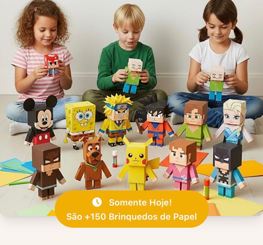 Kit Brinquedos de Papel para Imprimir – Mais de 150 Modelos em PDF