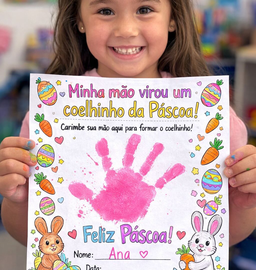 Atividade de Páscoa Minha mão é um coelhinho
