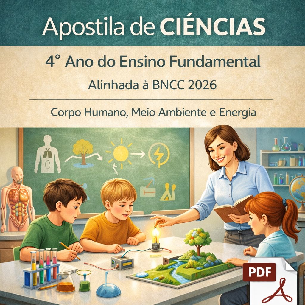 Apostila de Ciências 4º Ano Ensino Fundamental alinhada á BNCC (53 Páginas + Gabarito)