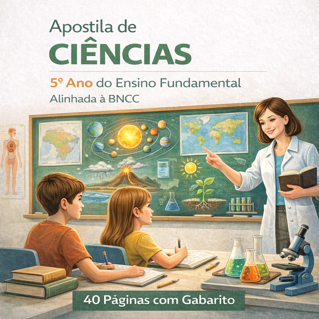 Apostila de Ciências 5o Ano do Ensino Fundamental Alinhada à BNCC (41 Páginas com Gabarito)
