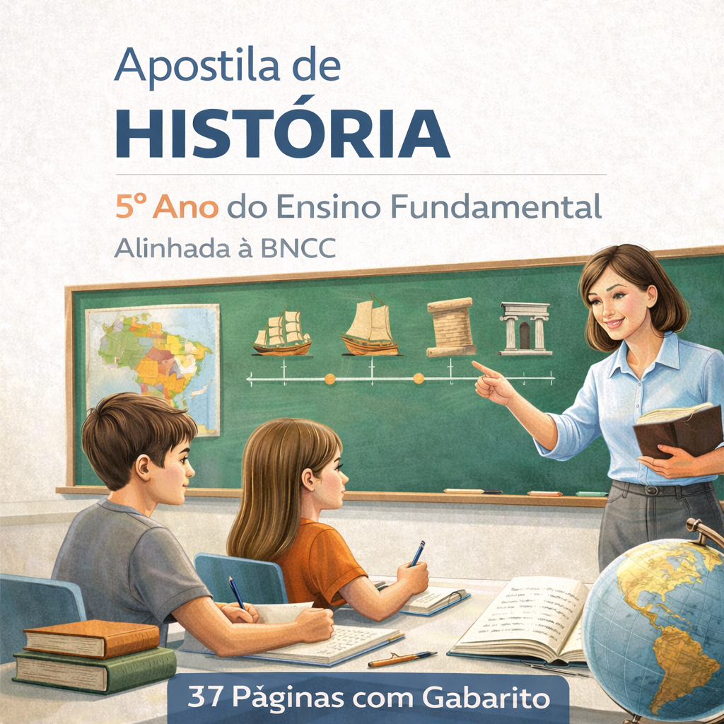 Apostila de História 5º Ano do Ensino Fundamental Alinhada à BNCC (37 Páginas com Gabarito)