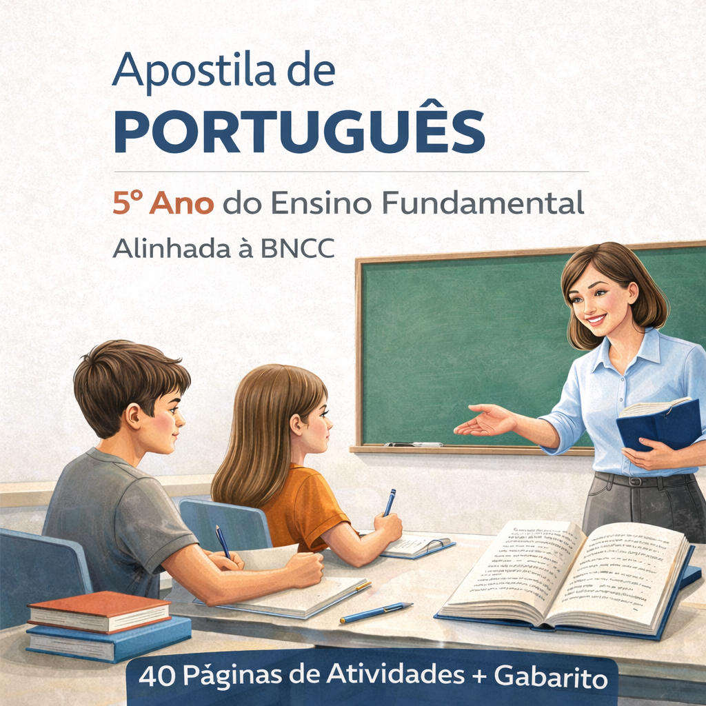 Apostila de Português 5º Ano Ensino Fundamental Alinhada à BNCC (40 Paginas com Gabarito)