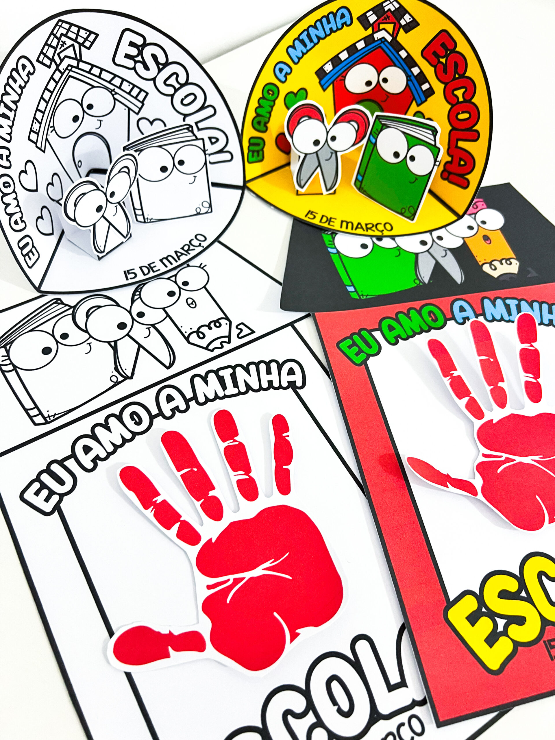 Atividades Dia da Escola – Cenário 3D e Moldura da Mãozinha - Imagem 2