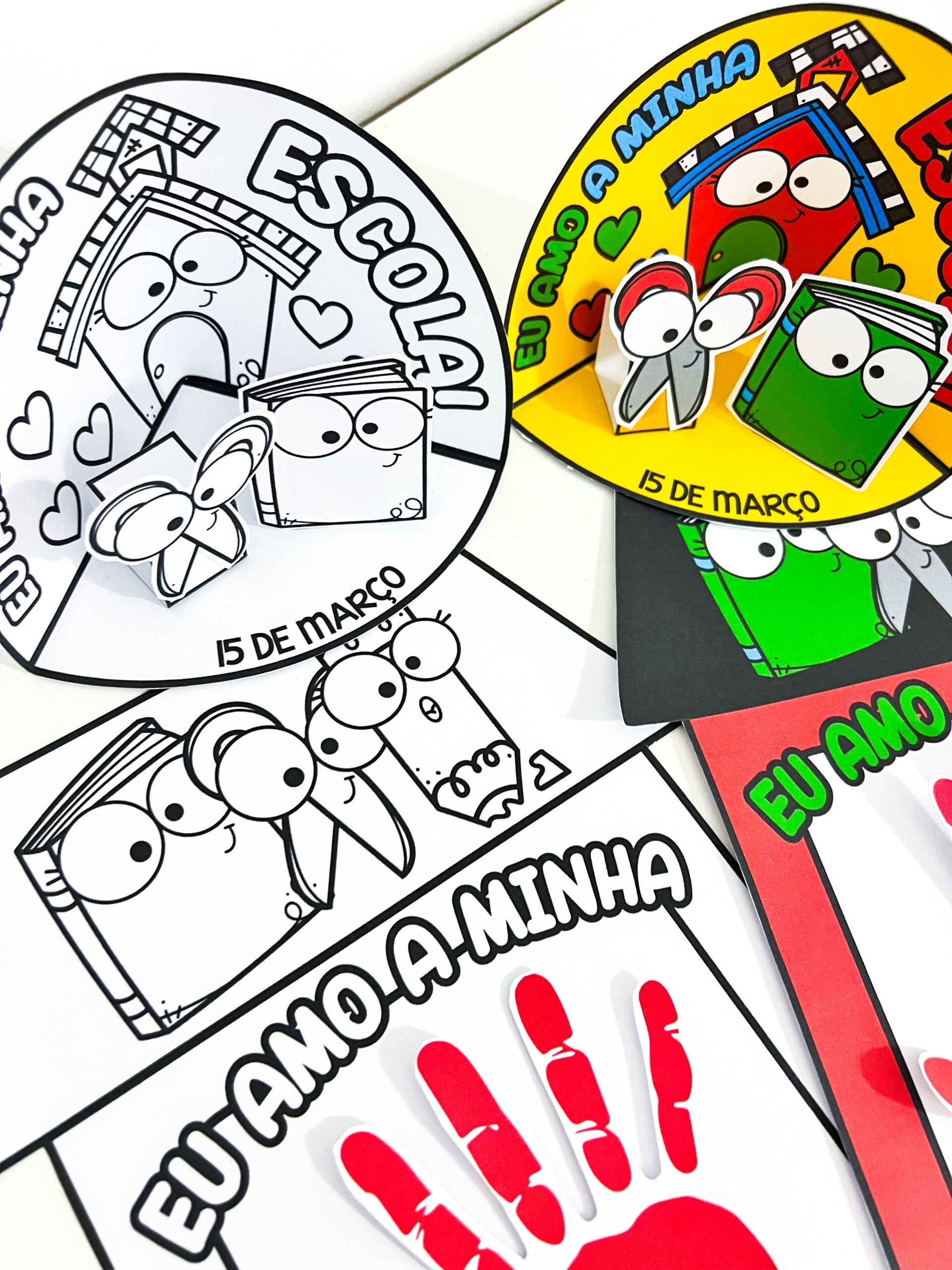 Atividades Dia da Escola – Cenário 3D e Moldura da Mãozinha - Imagem 4