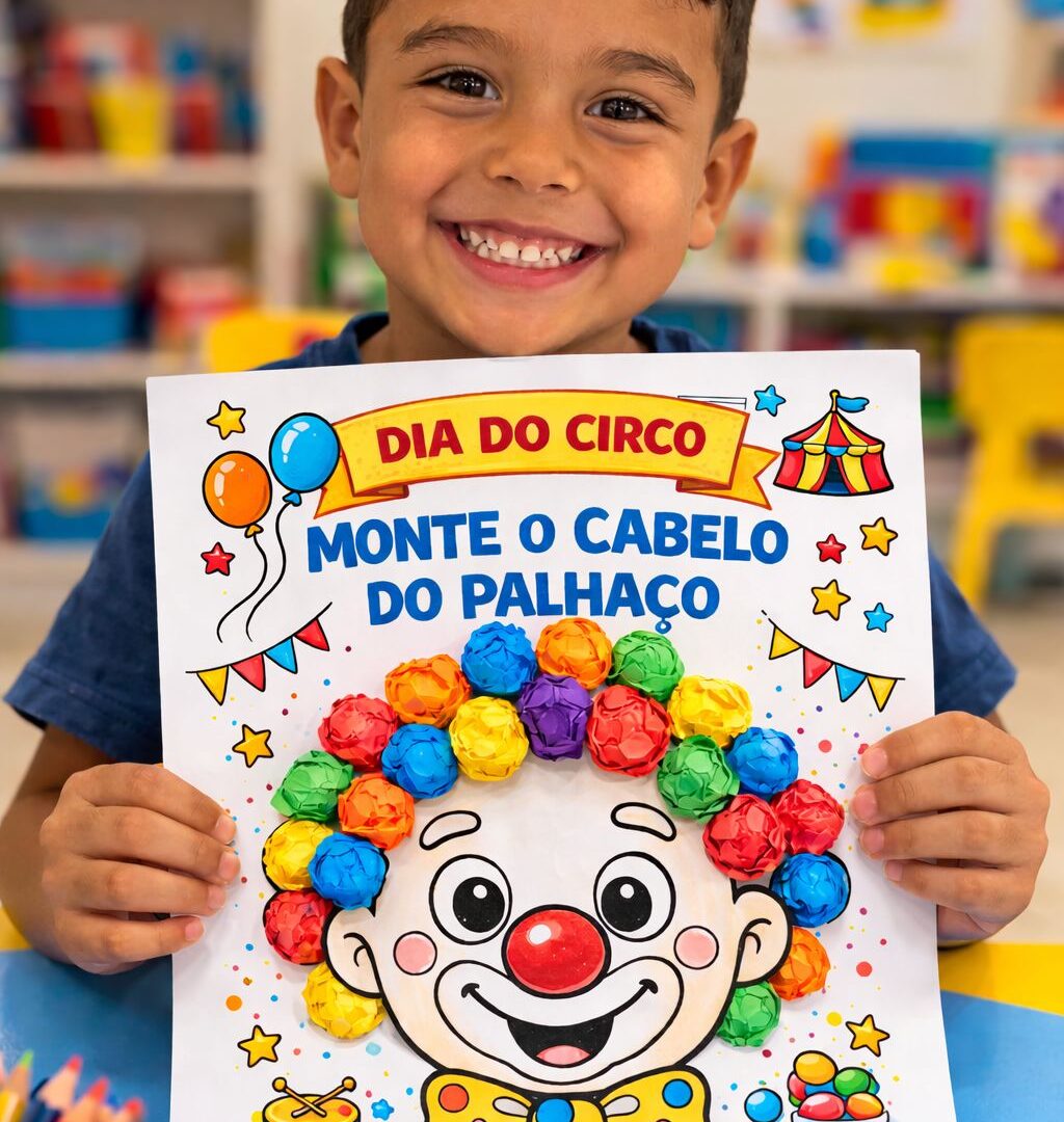 Atividade Dia do Circo – Monte o Cabelo do Palhaço
