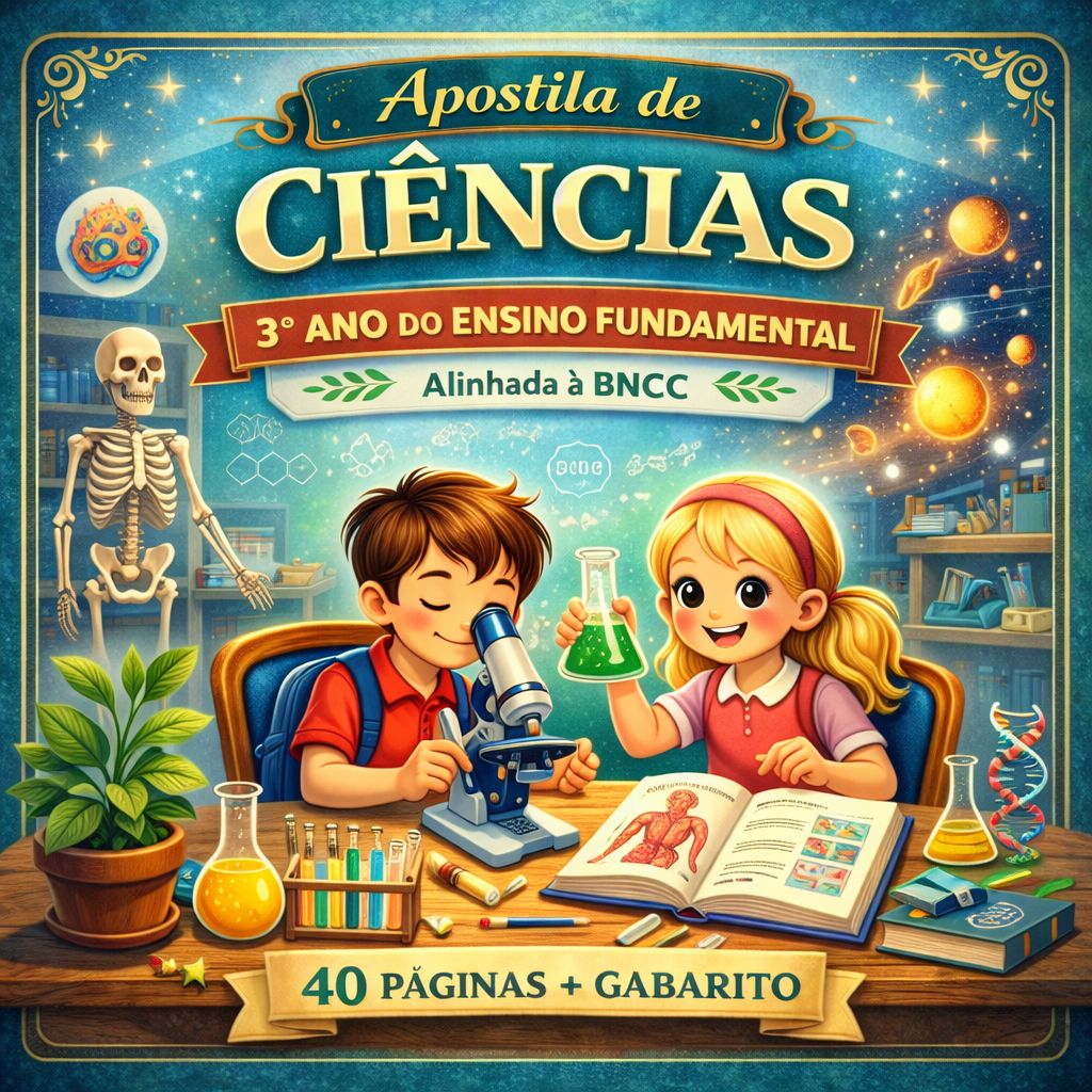 Apostila de Ciências 3º Ano Ensino Fundamental alinhado á BNCC (40 Páginas + Gabarito)