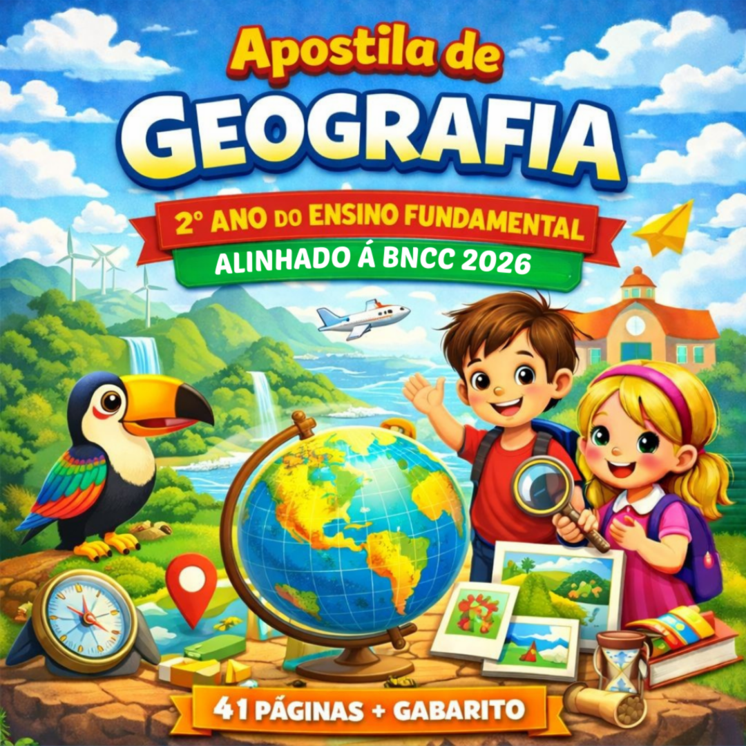 Apostila de Geografia 2º Ano Ensino Fundamental alinhada á BNCC -(41 Páginas + Gabarito)