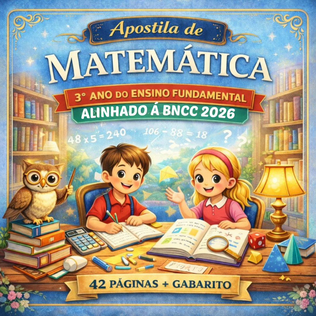 Apostila de Matemática 3º Ano Ensino Fundamental alinhado á BNCC (42 Páginas + Gabarito)