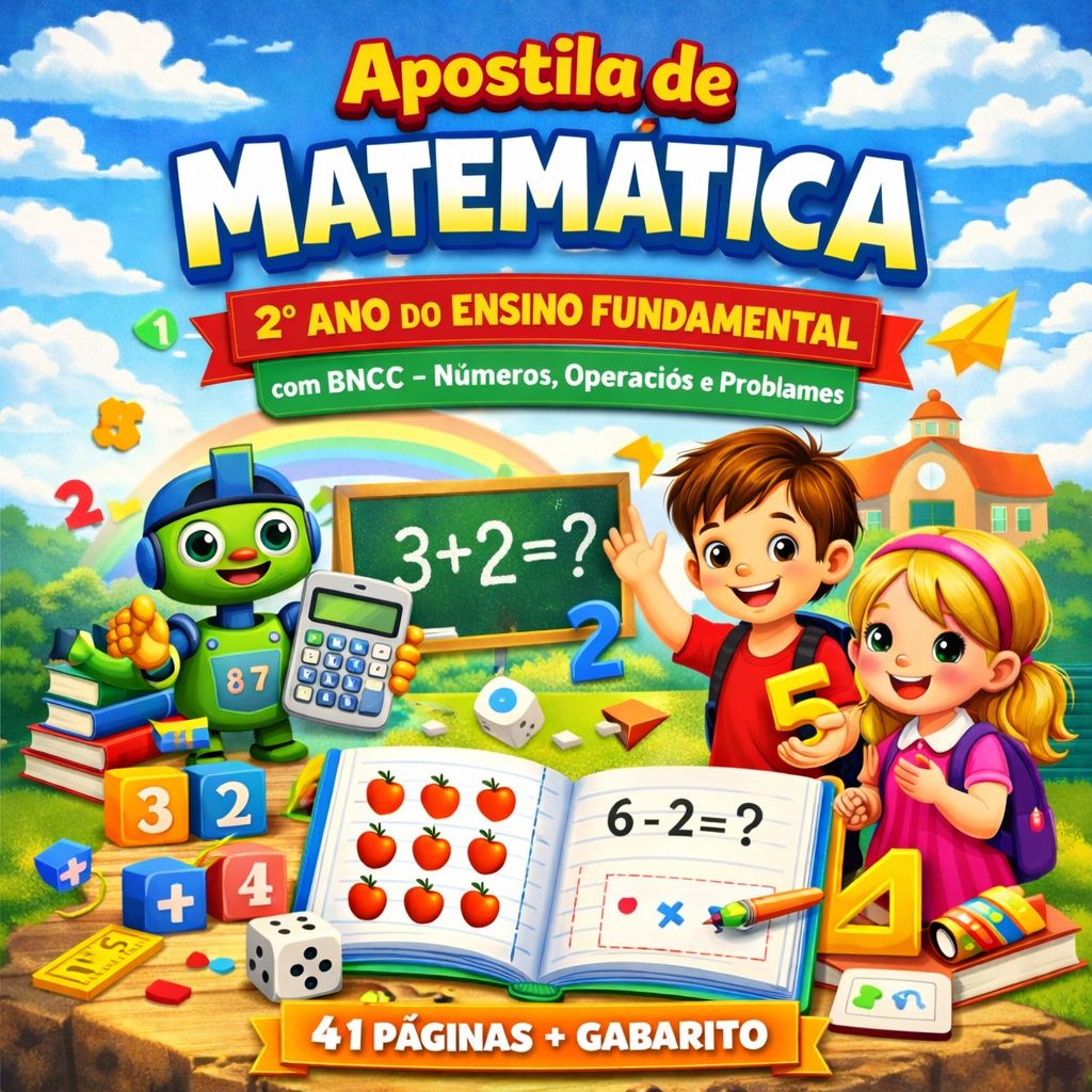 Apostila de Matemática 2º Ano Ensino Fundamental alinhada á BNCC – (41 Páginas + Gabarito)