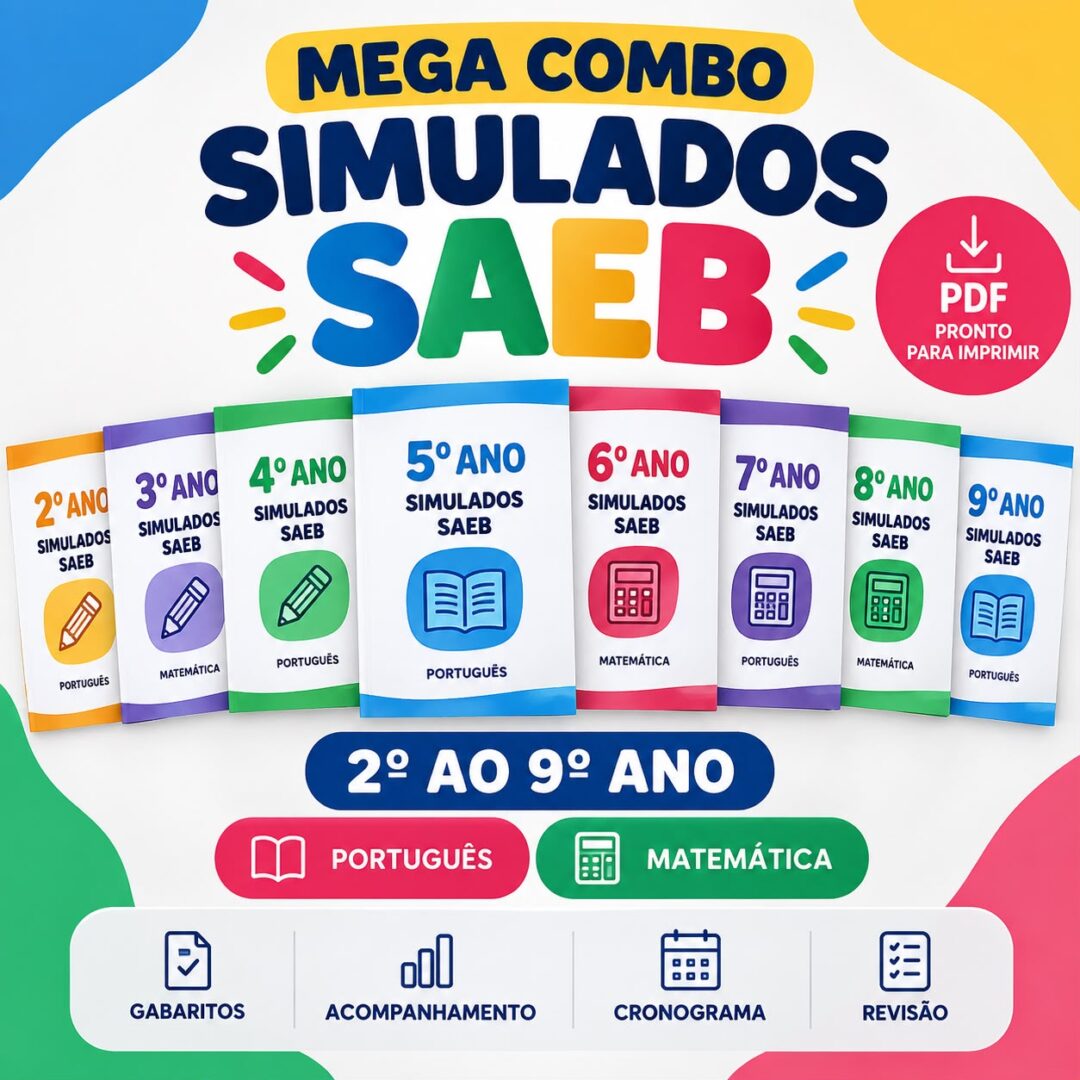 Combo Simulados SAEB 2º ao 9º Ano